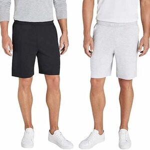 NWT! 2 Pack Eddie Bauer Men’s Short Black and Light Gray Lounge Shorts